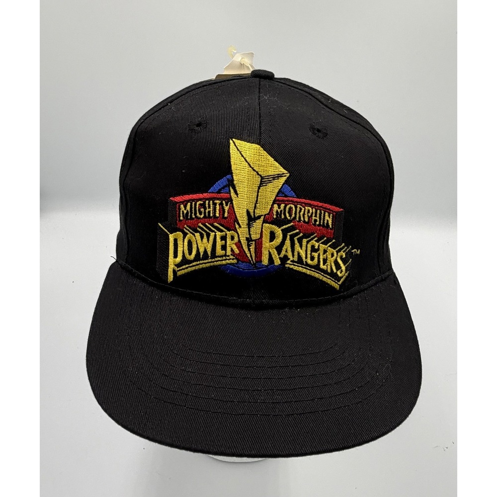 Vintage 90s Mighty Morphin Power Rangers Youth Snapback Hat NWT Black